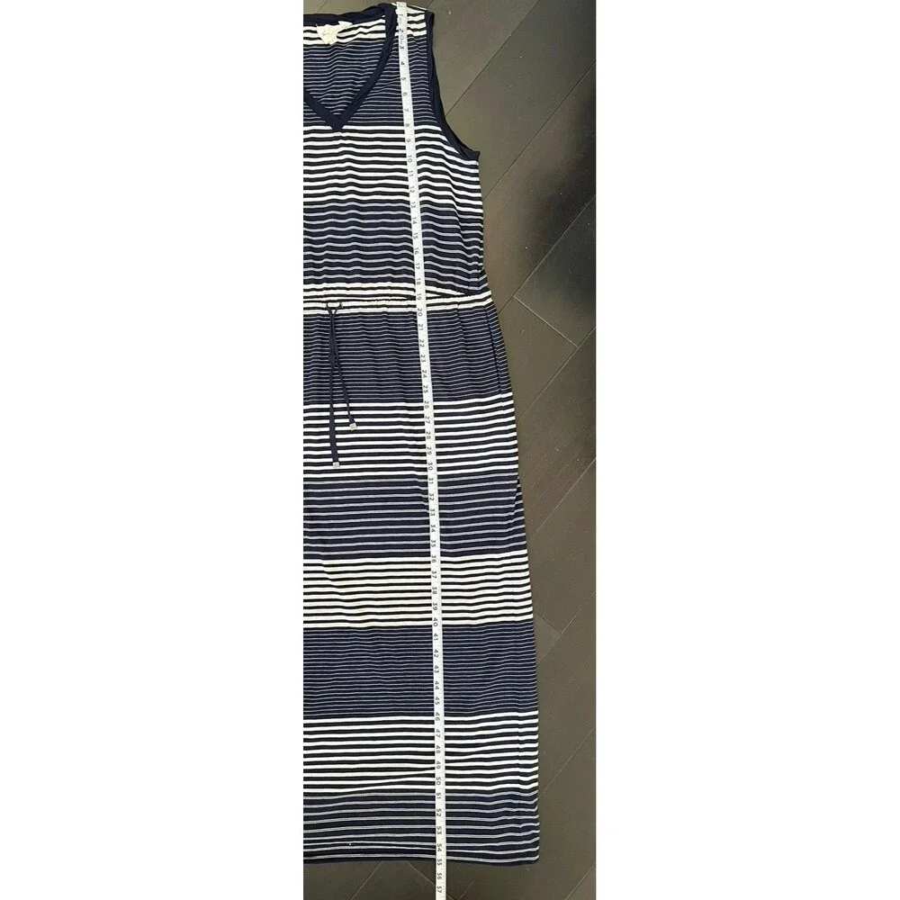 Two By Vince Camuto Navy White Striped Sleeveless Maxi Dress Large